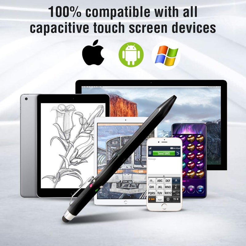 SMTTW 5-in-1 Stylus Pen&Multicolored Pen in One, Multifunction Pen with Metal Gift Box,Black Blue Red Green Ballpoint Pen for Tablet with Universal Stylus Multicolor Pen for Touch Screensï¼ˆBlackï¼‰ - Image 4